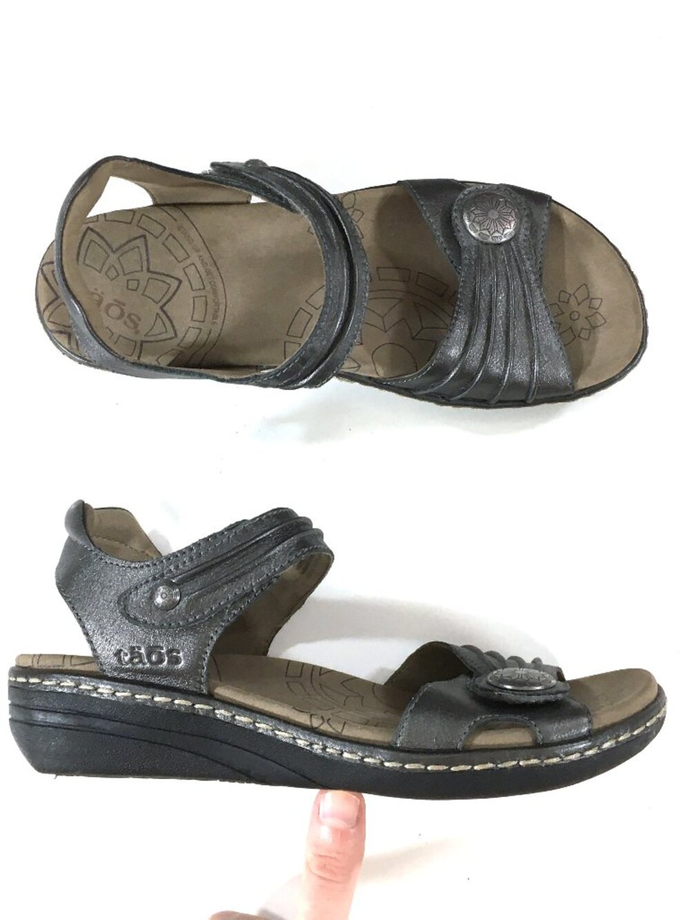 Taos Escape Sandals Womens Size 8 Gray Leather ESC-11731